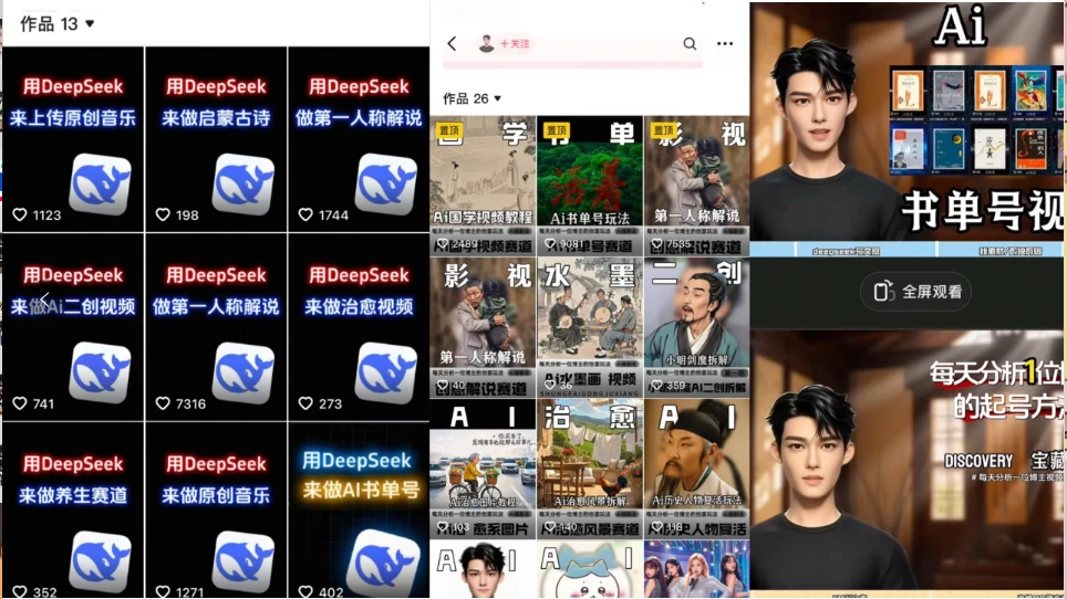 Deep seek项目拆解+卡通数字人25年4月新玩法日引200+创业粉十分钟一条混剪日稳定四位数变现！-玻哥网络技术工作室