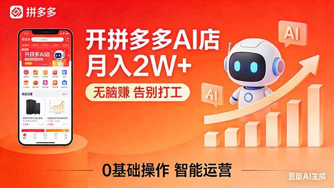 开一家拼多多AI店，月入2W+，无脑赚，告别打工，附SOP手册-玻哥网络技术工作室