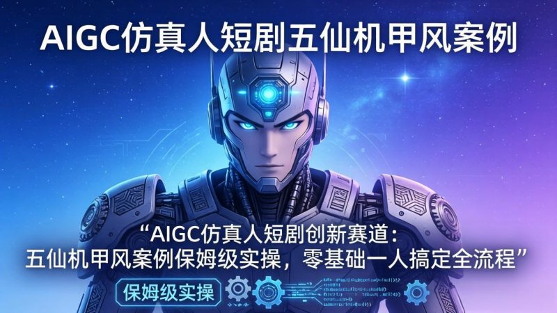 AIGC仿真人短剧创新赛道:五仙机甲风案例保姆级实操,零基础一人搞定全流程-玻哥网络技术工作室