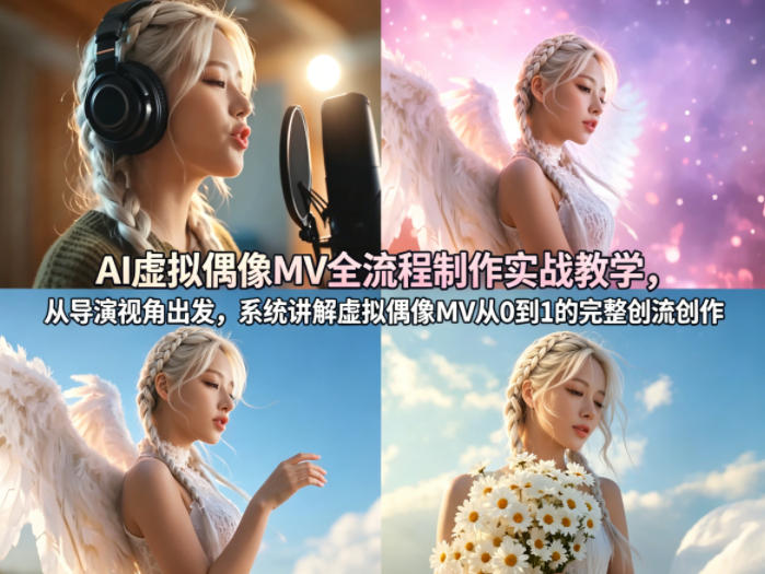 AI虚拟偶像MV全流程制作实战教学，从导演视角出发，系统讲解虚拟偶像MV从0到1的完整创作流程-玻哥网络技术工作室