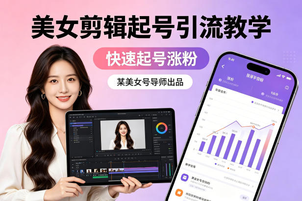 某美女号导师出品：美女剪辑起号引流教学，快速起号涨粉-玻哥网络技术工作室