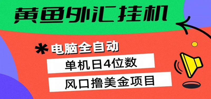 黄鱼外汇挂机：全自动赚美金、自动交易、风口项目-玻哥网络技术工作室