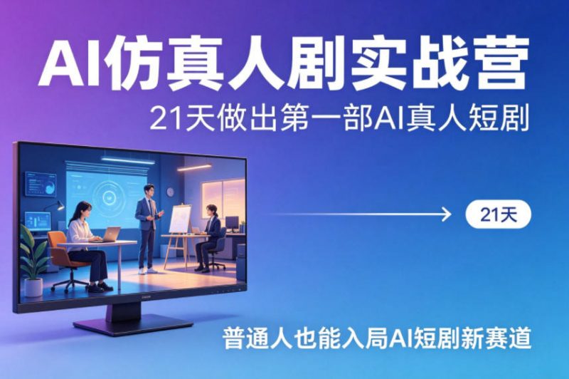 AI仿真人剧实战营，21天做出第一部AI真人短剧，普通人也能入局AI短剧新赛道-玻哥网络技术工作室