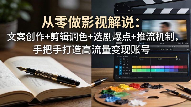 从零做影视解说：文案创作+剪辑调色+选剧爆点+推流机制，手把手打造高流量变现账号-玻哥网络技术工作室