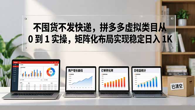 不囤货不发快递，拼多多虚拟类目从 0 到 1 实操，矩阵化布局实现稳定日入 1K-玻哥网络技术工作室