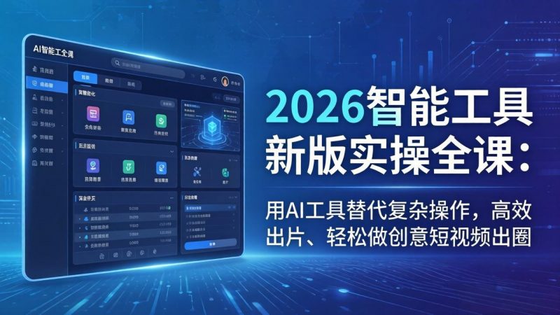 2026智能工具新版实操全课：用AI工具替代复杂操作，高效出片、轻松做创意短视频出圈-玻哥网络技术工作室