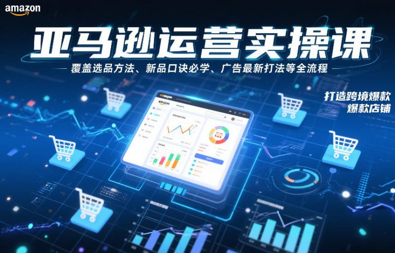 亚马逊运营实操课，覆盖选品方法、新品口诀必学、广告最新打法等全流程，打造跨境爆款店铺(更新4月)-玻哥网络技术工作室