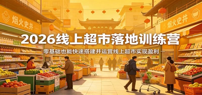 2026线上超市落地训练营，零基础也能快速搭建并运营线上超市实现盈利-玻哥网络技术工作室