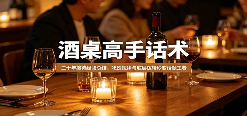 酒桌高手话术：二十年接待经验总结，吃透规律与底层逻辑秒变话题王者-玻哥网络技术工作室