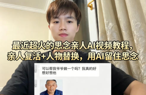 最近超火的思念亲人AI视频教程，亲人复活+人物替换，用AI留住思念-玻哥网络技术工作室