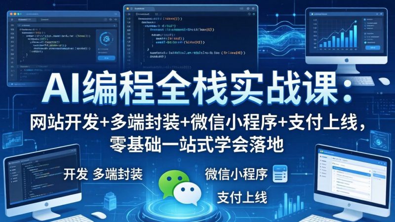 AI编程全栈实战课：网站开发+多端封装+微信小程序+支付上线，零基础一站式学会落地-玻哥网络技术工作室
