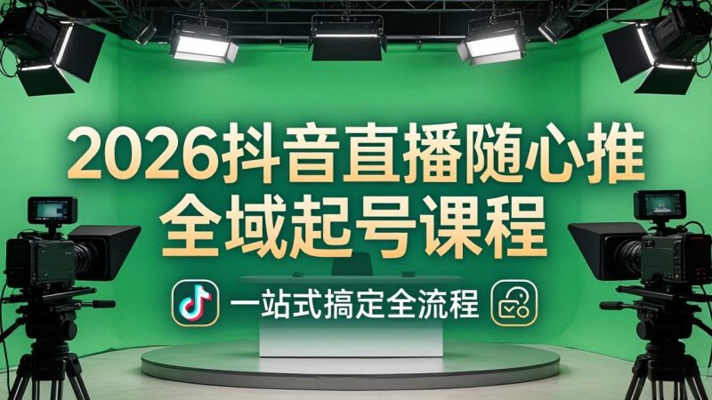 2026抖音直播随心推全域起号课程：一站式搞定直播起号、稳号、放量全流程(更新4月-玻哥网络技术工作室