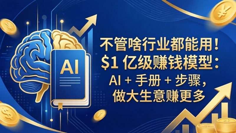 不管啥行业都能用！$1 亿级赚钱模型：AI + 手册 + 步骤，做大生意赚更多-玻哥网络技术工作室