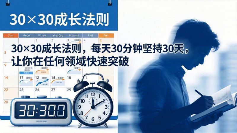 付费文章：30×30成长法则，每天30分钟坚持30天，让你在任何领域快速突破-玻哥网络技术工作室