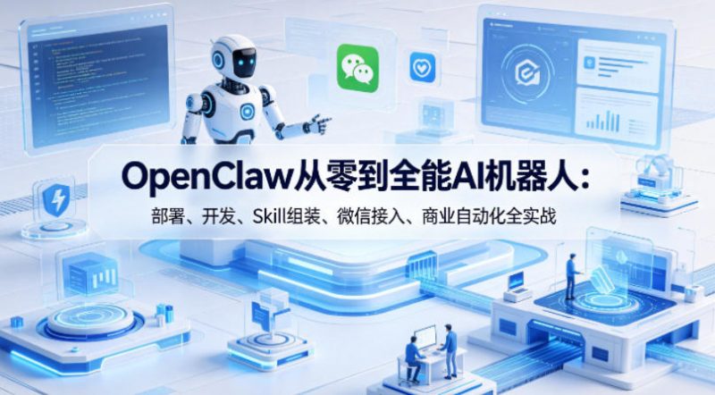 OpenClaw从零到全能AI机器人：部署、开发、Skill组装、微信接入、商业自动化全实战-玻哥网络技术工作室