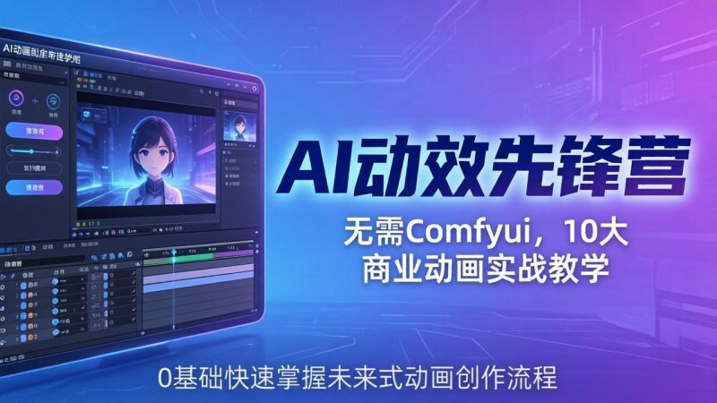 AI 动效先锋营：无需Comfyui，10大商业动画实战教学，0基础快速掌握未来式动画创作流程-玻哥网络技术工作室