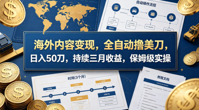 海外内容变现，全自动撸美刀，日入50刀，持续三月收益，保姆级实操【揭秘】-玻哥网络技术工作室