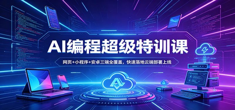 AI编程超级特训课：网页+小程序+安卓三端全覆盖，快速落地云端部署上线-玻哥网络技术工作室