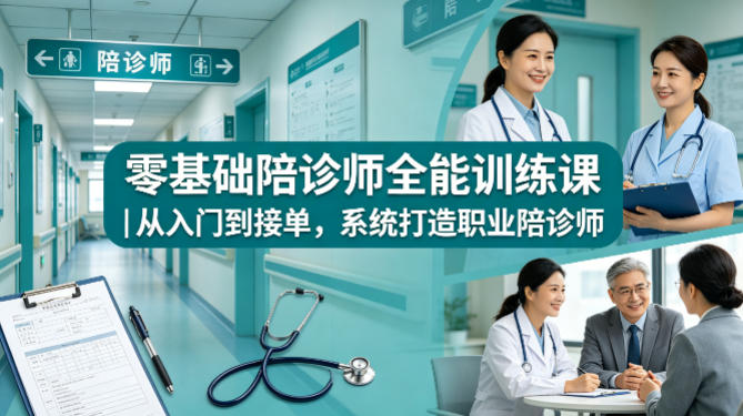 零基础陪诊师全能训练课｜从入门到接单，系统打造职业陪诊师-玻哥网络技术工作室