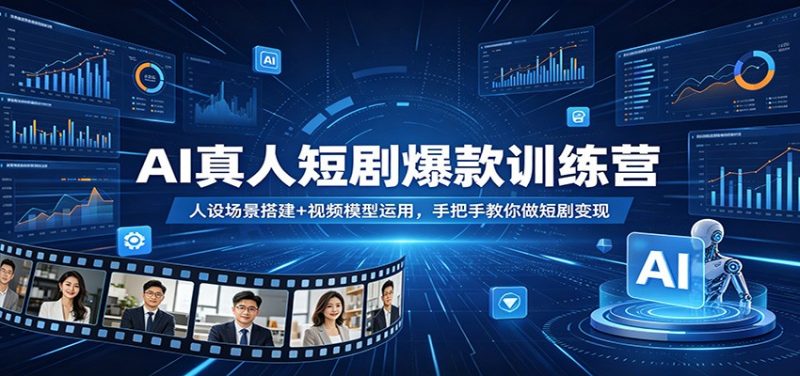 AI真人短剧爆款训练营：人设场景搭建+视频模型运用，手把手教你做短剧变现-玻哥网络技术工作室