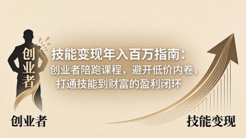 技能变现年入百万指南：创业者陪跑课程，避开低价内卷，打通技能到财富的盈利闭环-玻哥网络技术工作室