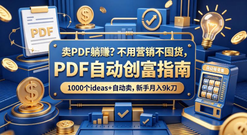 卖PDF躺賺？不用营销不囤货，PDF自动创富指南，1000个ideas+自动卖，新手月入9k刀【原创双语字幕】-玻哥网络技术工作室