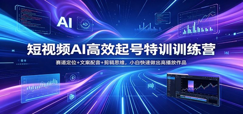 短视频AI高效起号特训训练营：赛道定位+文案配音+剪辑思维，小白快速做出高播放作品-玻哥网络技术工作室