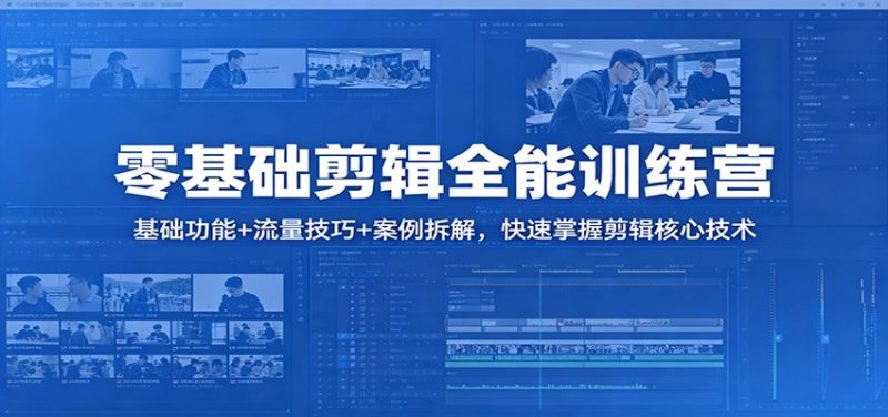 零基础剪辑全能训练营：基础功能+流量技巧+案例拆解，快速掌握剪辑核心技术-玻哥网络技术工作室