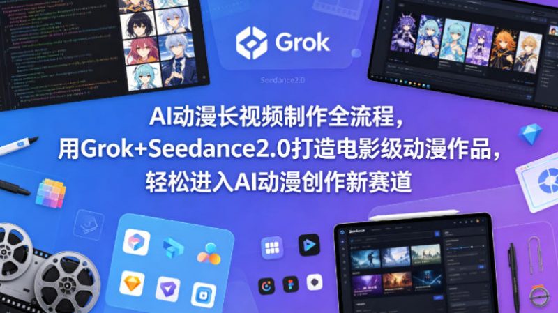 AI动漫长视频制作全流程，用Grok+Seedance2.0打造电影级动漫作品，轻松进入AI动漫创作新赛道-玻哥网络技术工作室
