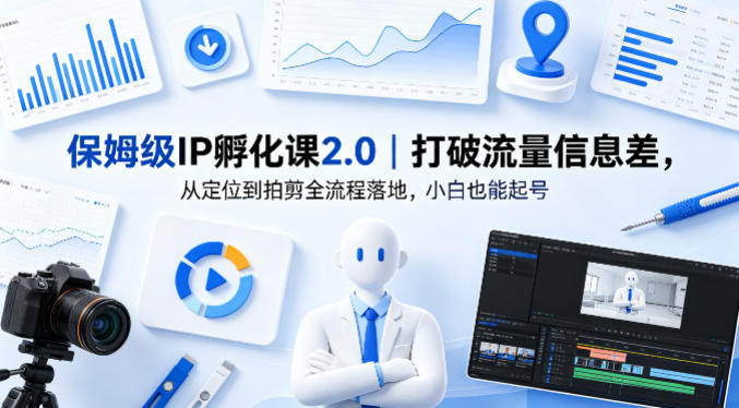 保姆级IP孵化课2.0｜打破流量信息差，从定位到拍剪全流程落地，小白也能起号-玻哥网络技术工作室