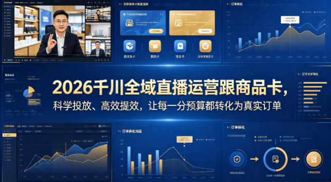 2026千川全域直播运营跟商品卡，科学投放、高效提效，让每一分预算都转化为真实订单-玻哥网络技术工作室