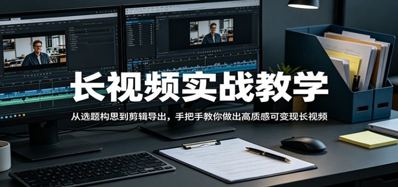 长视频实战教学，从选题构思到剪辑导出，手把手教你做出高质感可变现长视频-玻哥网络技术工作室