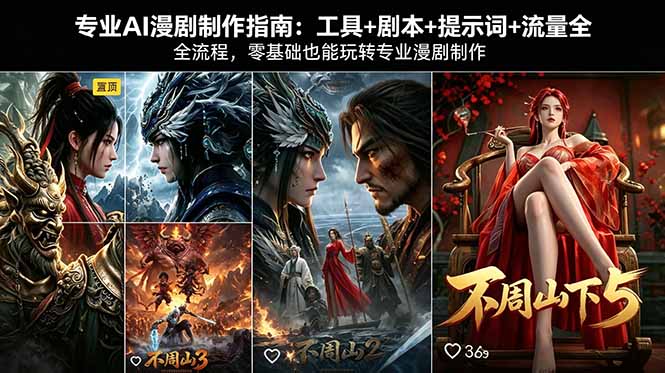 专业AI漫剧制作指南：工具+剧本+提示词+流量全流程，零基础也能玩转专业漫剧制作-玻哥网络技术工作室