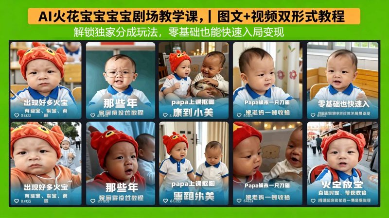 AI火花宝宝宝宝剧场教学课，图文+视频双形式教程，解锁独家分成玩法，零基础也能快速入局变现-玻哥网络技术工作室