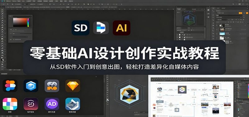 零基础AI设计创作实战教程：从SD软件入门到创意出图，轻松打造差异化自媒体内容-玻哥网络技术工作室