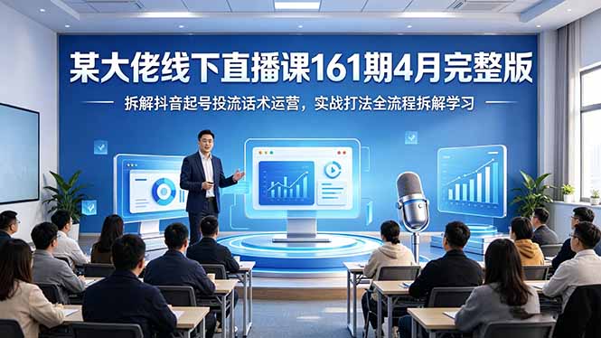 某大佬线下直播课161期4月完整版，拆解抖音起号投流话术运营，实战打法全流程拆解学习-玻哥网络技术工作室