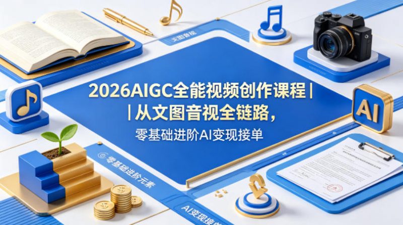 2026AIGC全能视频创作课程｜从文图音视全链路，零基础进阶AI变现接单-玻哥网络技术工作室