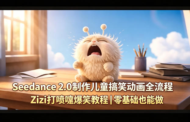 Seedance 2.0制作儿童搞笑动画全流程Zizi打喷嚏爆笑教程｜零基础也能做-玻哥网络技术工作室