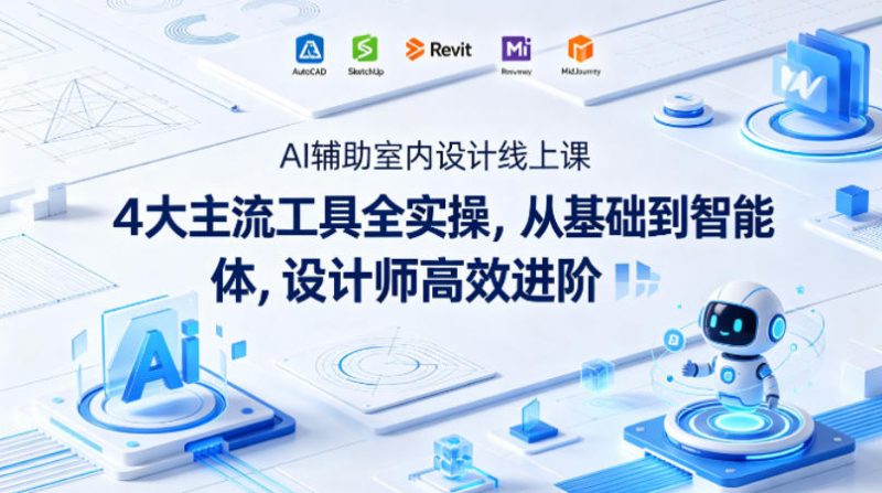 AI辅助室内设计线上课｜4大主流工具全实操，从基础到智能体，设计师高效进阶-玻哥网络技术工作室