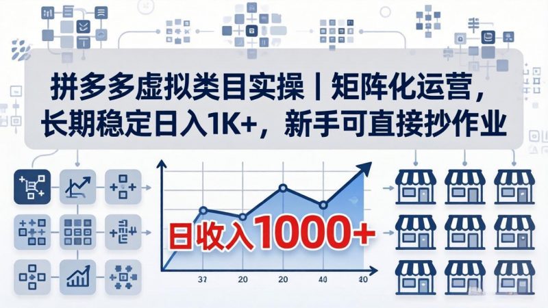 拼多多虚拟类目实操｜矩阵化运营，长期稳定日入 1K+，新手可直接抄作业-玻哥网络技术工作室