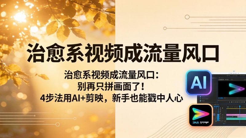 治愈系视频成流量风口：别再只拼画面了！4步法用AI+剪映，新手也能戳中人心-玻哥网络技术工作室