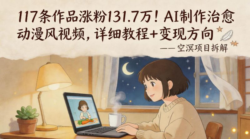 117条作品涨粉131.7W！AI制作治愈动漫风视频，详细教程+变现方向-玻哥网络技术工作室
