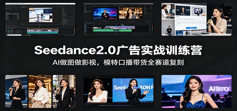 Seedance2.0广告实战训练营：AI做图做影视，模特口播带货全赛道复刻-玻哥网络技术工作室