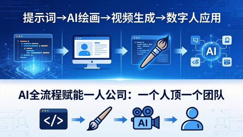 AI全流程赋能一人公司：提示词、绘画、视频、数字人、编程，一个人顶一个团队-玻哥网络技术工作室