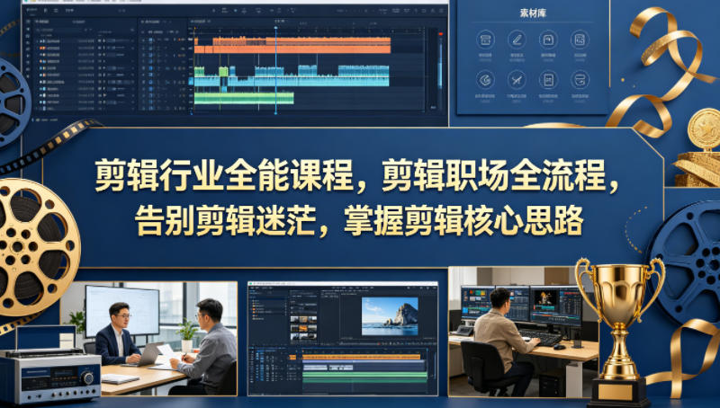 剪辑行业全能课程，剪辑职场全流程，告别剪辑迷茫，掌握剪辑核心思路-玻哥网络技术工作室