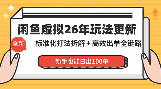 闲鱼虚拟从0到1系统化运营课程：标准化打法拆解 + 高效出单全链路教学，新手也能日出100单-玻哥网络技术工作室