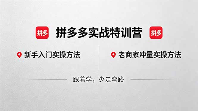 拼多多实战特训营(更新5月3-玻哥网络技术工作室