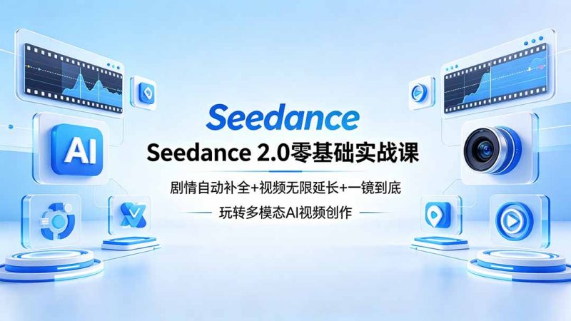 Seedance 2.0零基础实战课：剧情自动补全+视频无限延长+一镜到底：玩转多模态AI视频创作-玻哥网络技术工作室