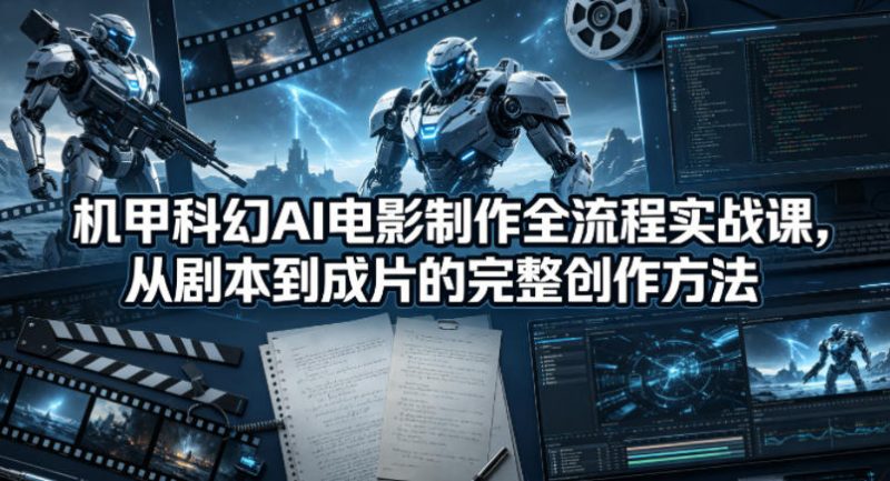 机甲科幻AI电影制作全流程实战课，从剧本到成片的完整创作方法-玻哥网络技术工作室