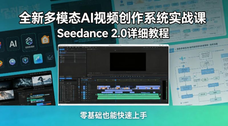 全新多模态AI视频创作系统实战课，Seedance 2.0详细教程，零基础也能快速上手-玻哥网络技术工作室